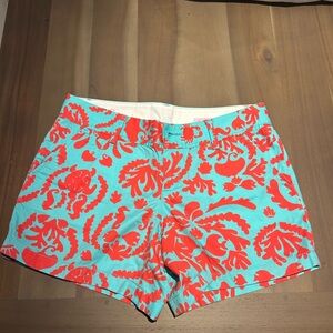 Lilly Pulitzer Red and Blue Bermuda Shorts Vibrant Summer Style